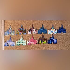 Colorful Castle Enamel Pins -DL